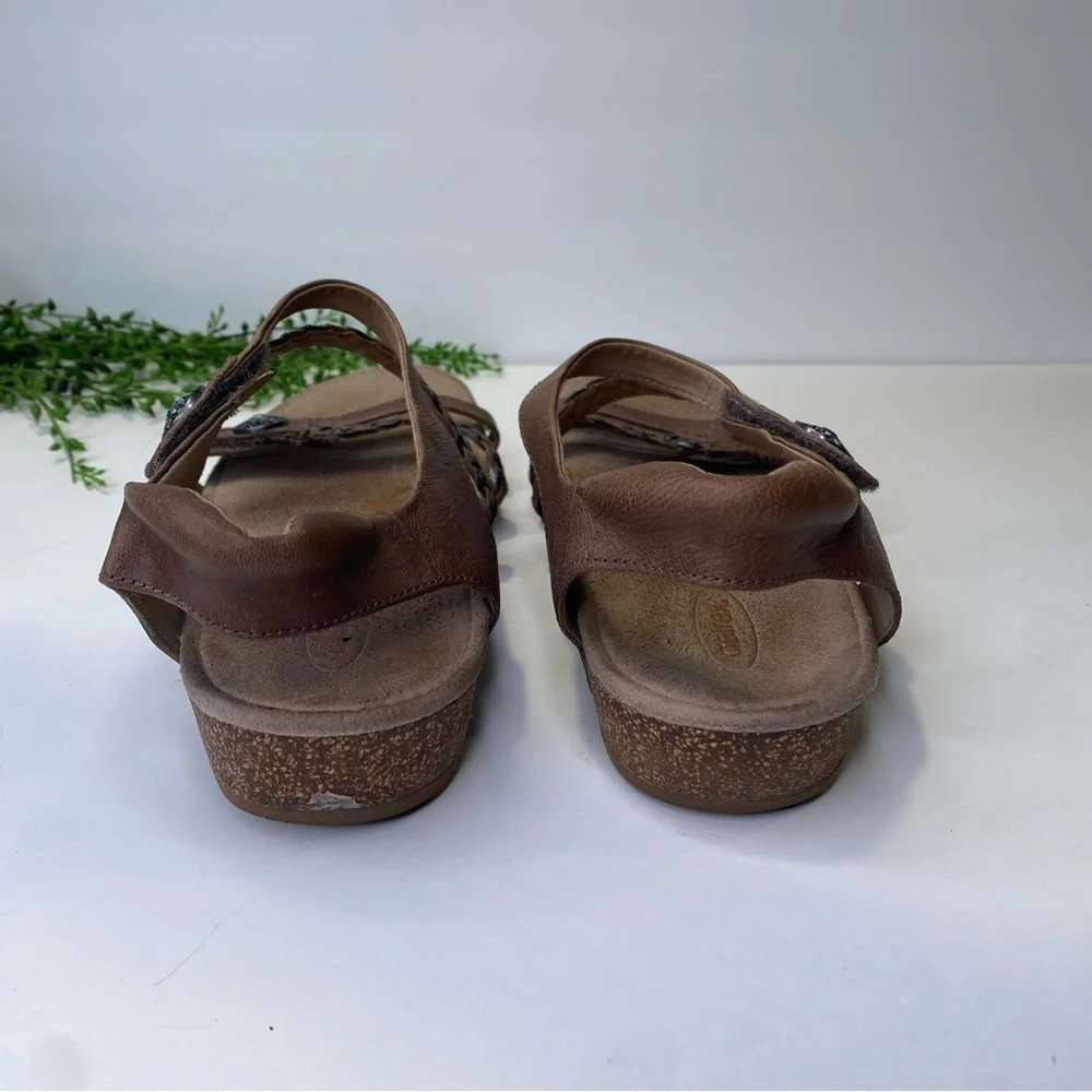 Aetrex Jillian Braided Quarter Strap Sandal in Bronze Size 9 - Picture 5 of 11